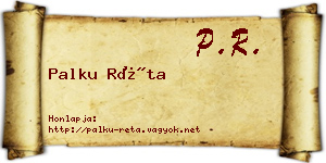 Palku Réta névjegykártya